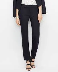 Ann Taylor Black Signature Flat Front Dress Pants Size 12