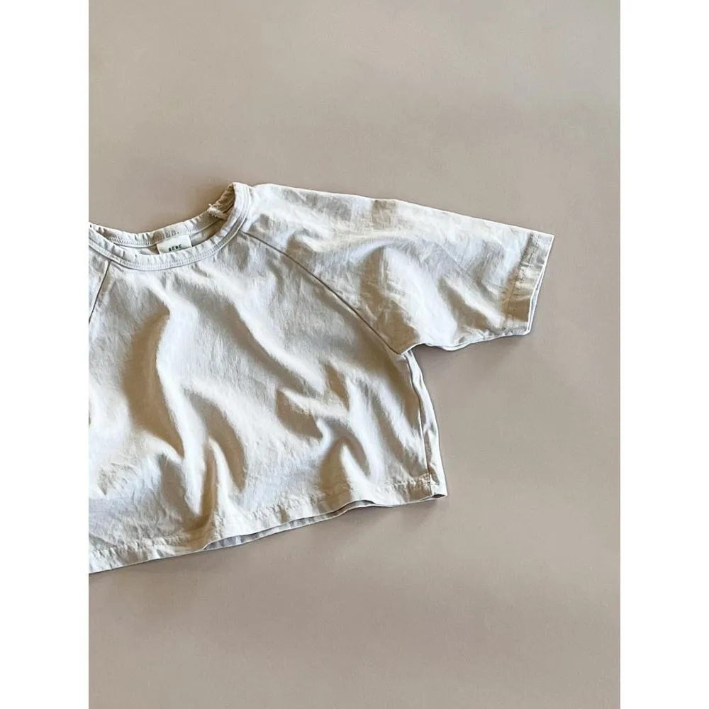 Ash Boxy Tee | Beige