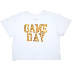 Azarhia Game Day Boxy Sequin Tee - Gold