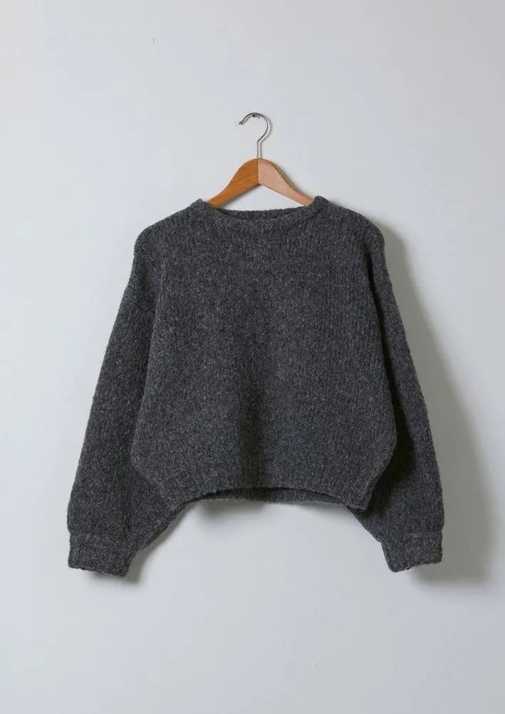 Balloon Sleeve Sweater, Charcoal