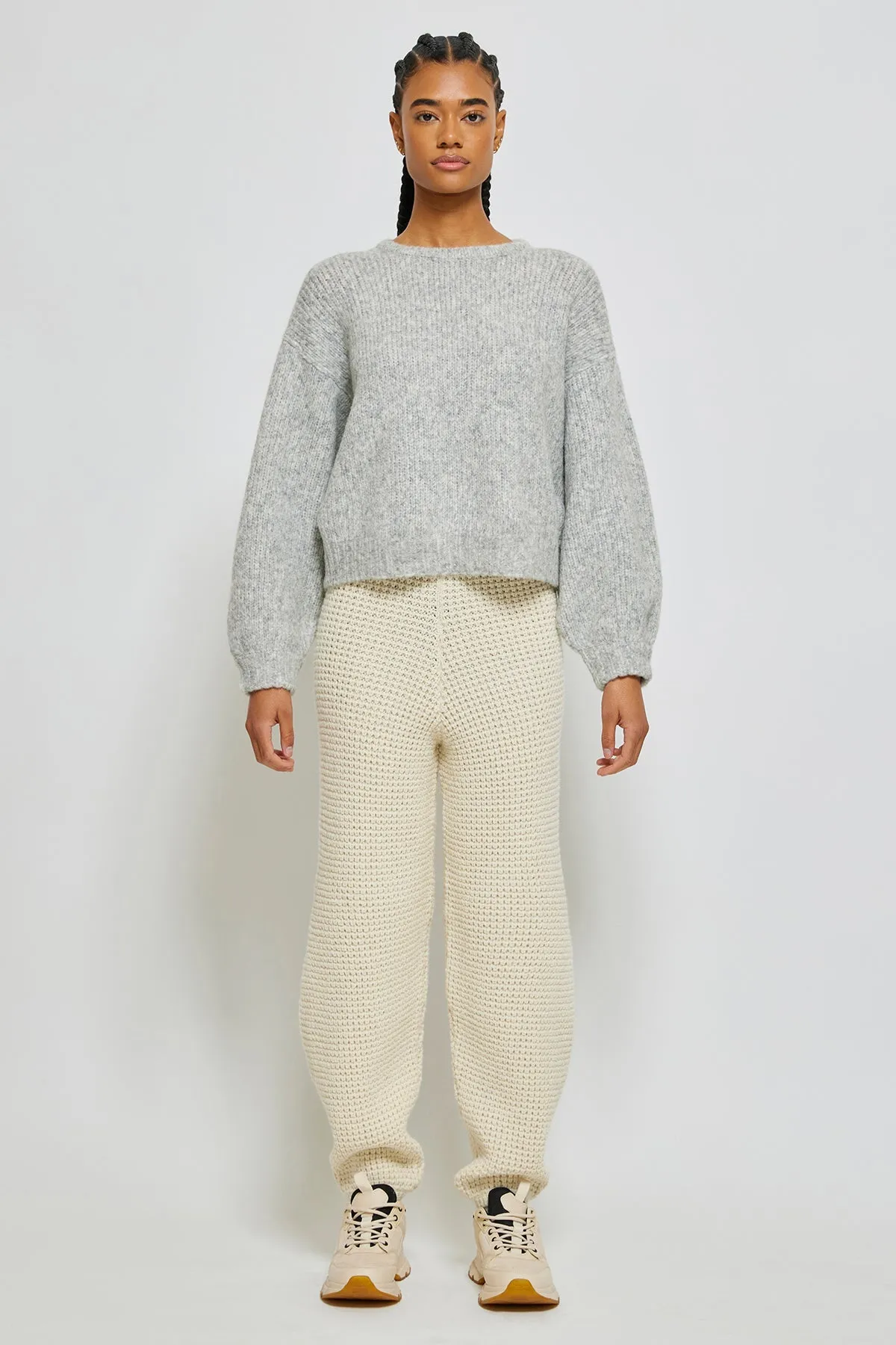 Balloon Sleeve Sweater, Charcoal