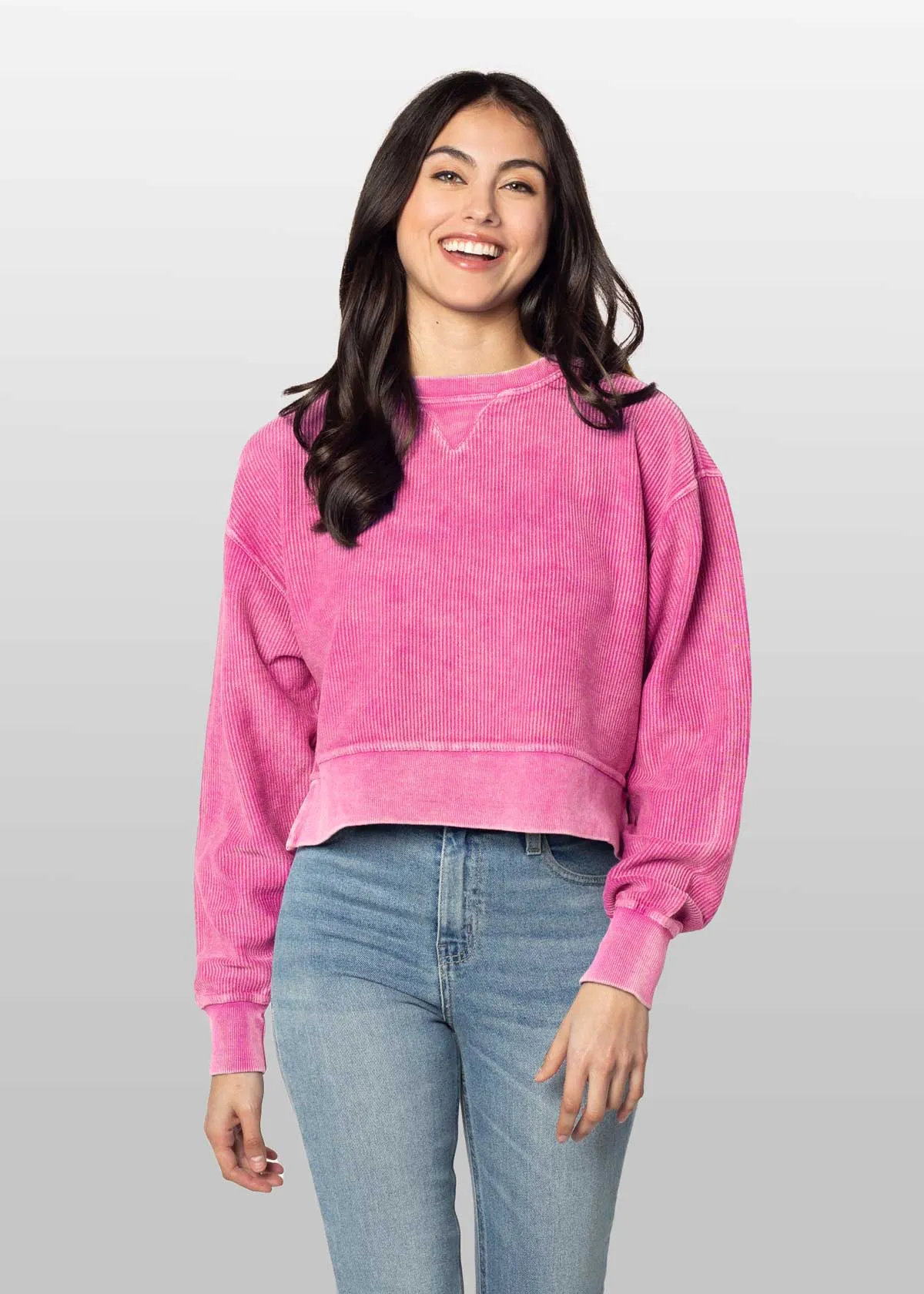 Corded Boxy Pullover: Latte