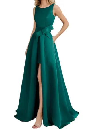 Elegant Scoop Neck A-Line Floor Length Mother of The Bride Dresses