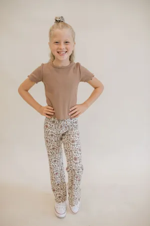 Floral Lettuce Hem Pants