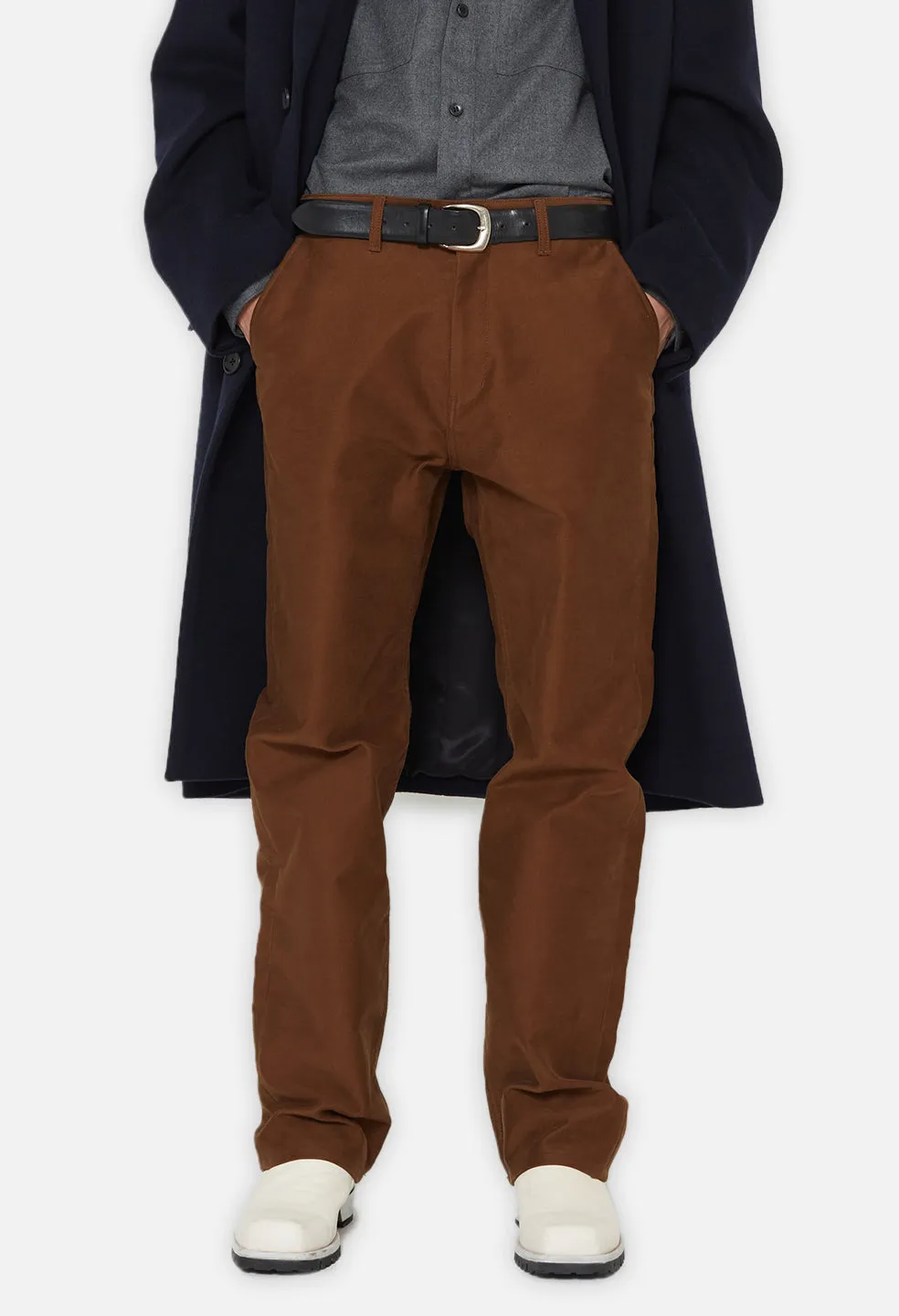 High Rise Straight Moleskin Pant / Cedar