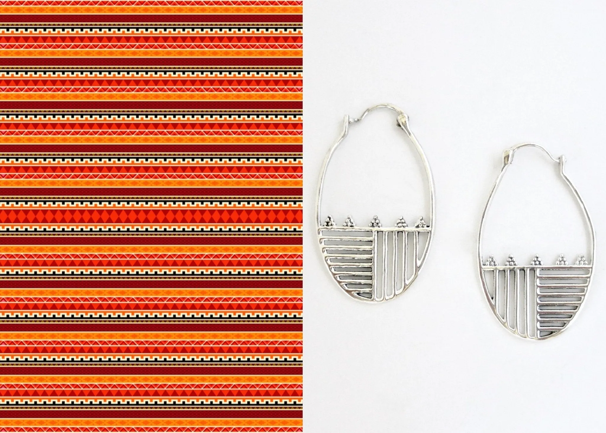 KENDI oval hoops with a line patten