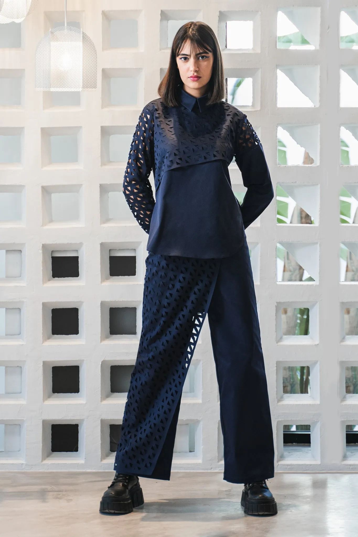 Kirigami architectural pants