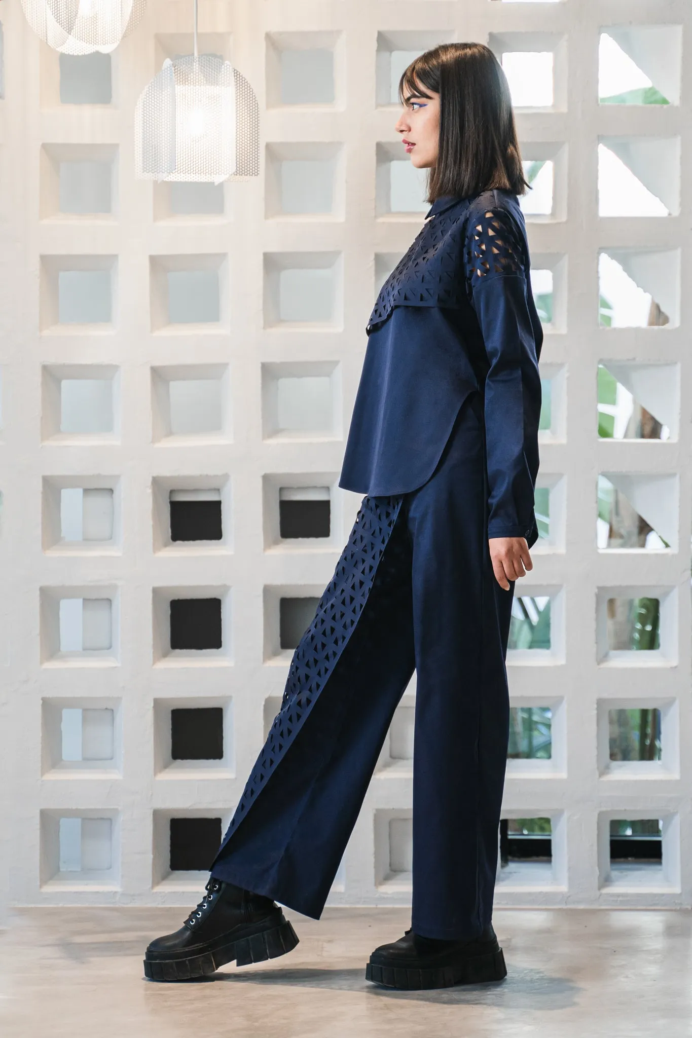 Kirigami architectural pants
