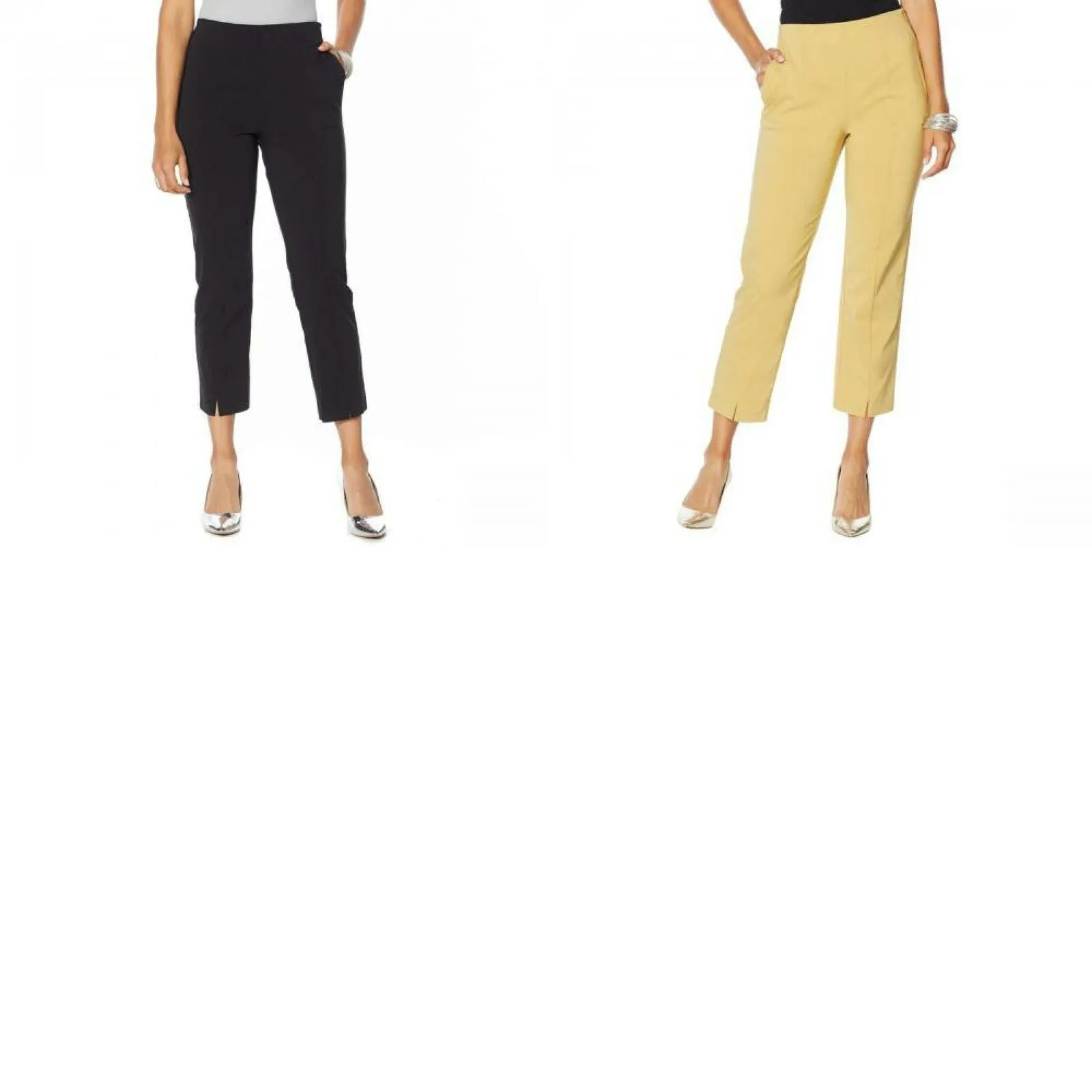 MarlaWynne Women's Plus Size Bengaline Straight Leg Pants