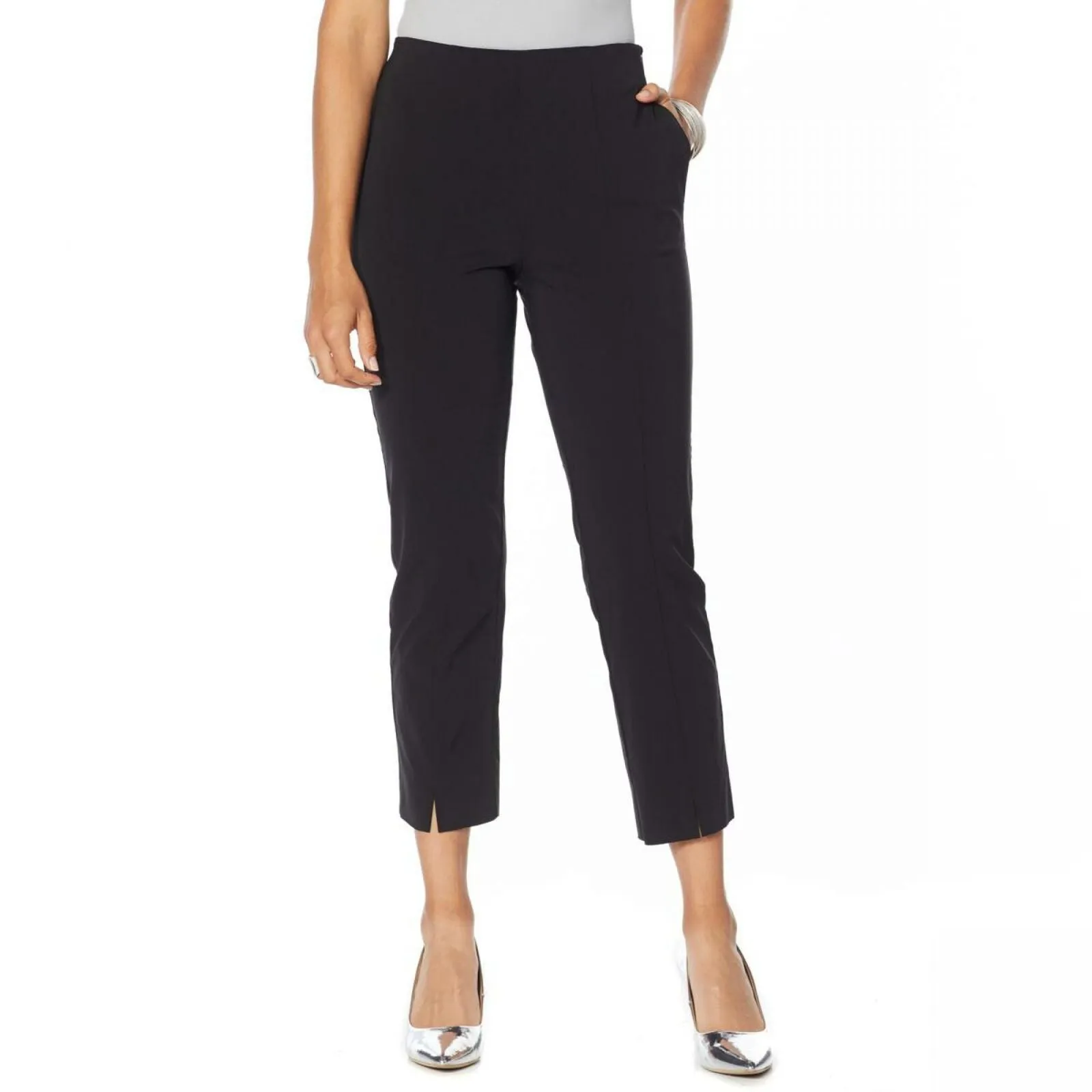 MarlaWynne Women's Plus Size Bengaline Straight Leg Pants