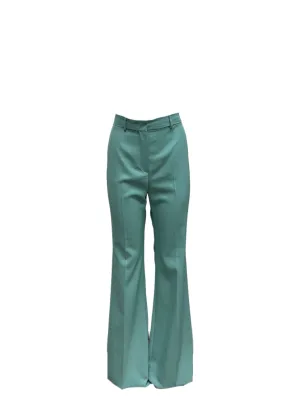Max Mara Women's Green Laccato Straight Leg Pants NWT