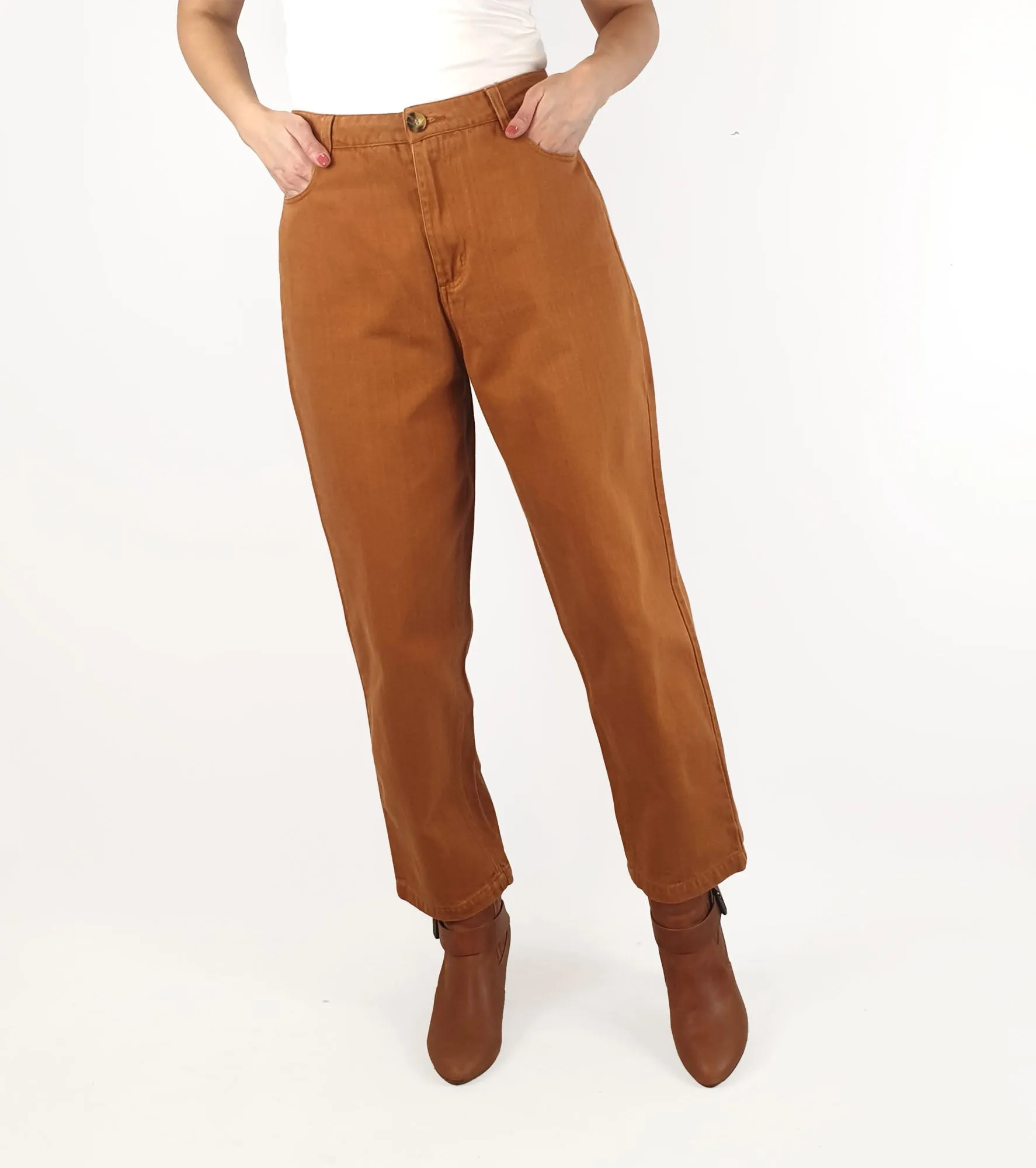 Princess Highway orangey brown straight leg pants/jeans size 10
