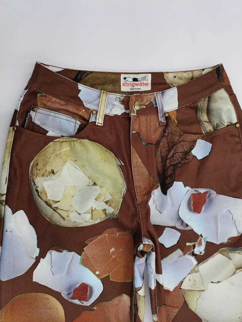 "Walking on Egg shells" Twill Pants Brown