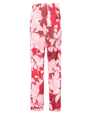 Rita Pants in Flora Rosada Satin