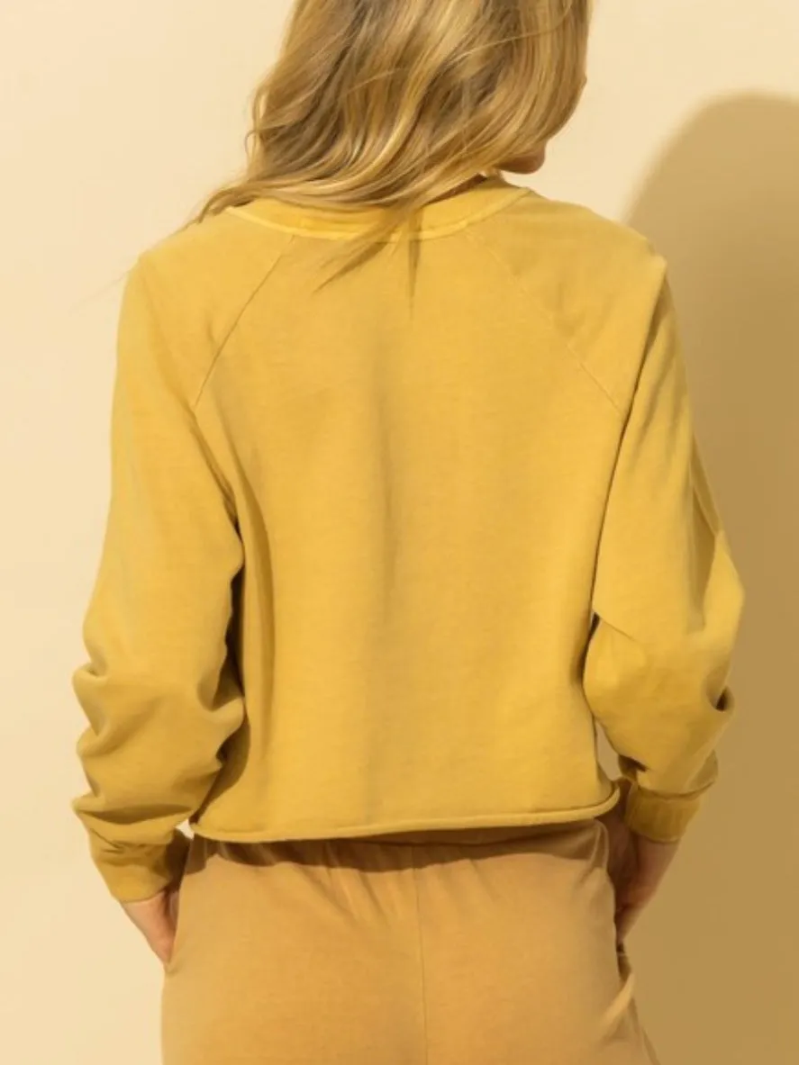 Varsity Crop Top: Honey