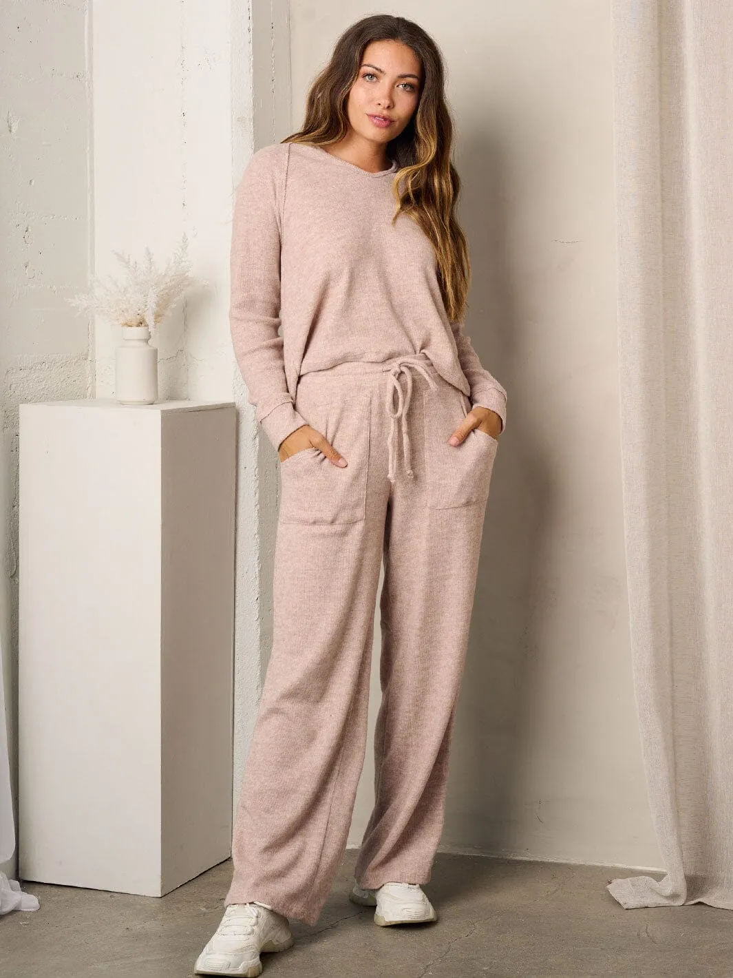 WOMEN'S POCKETS WIDE LEG PANTS